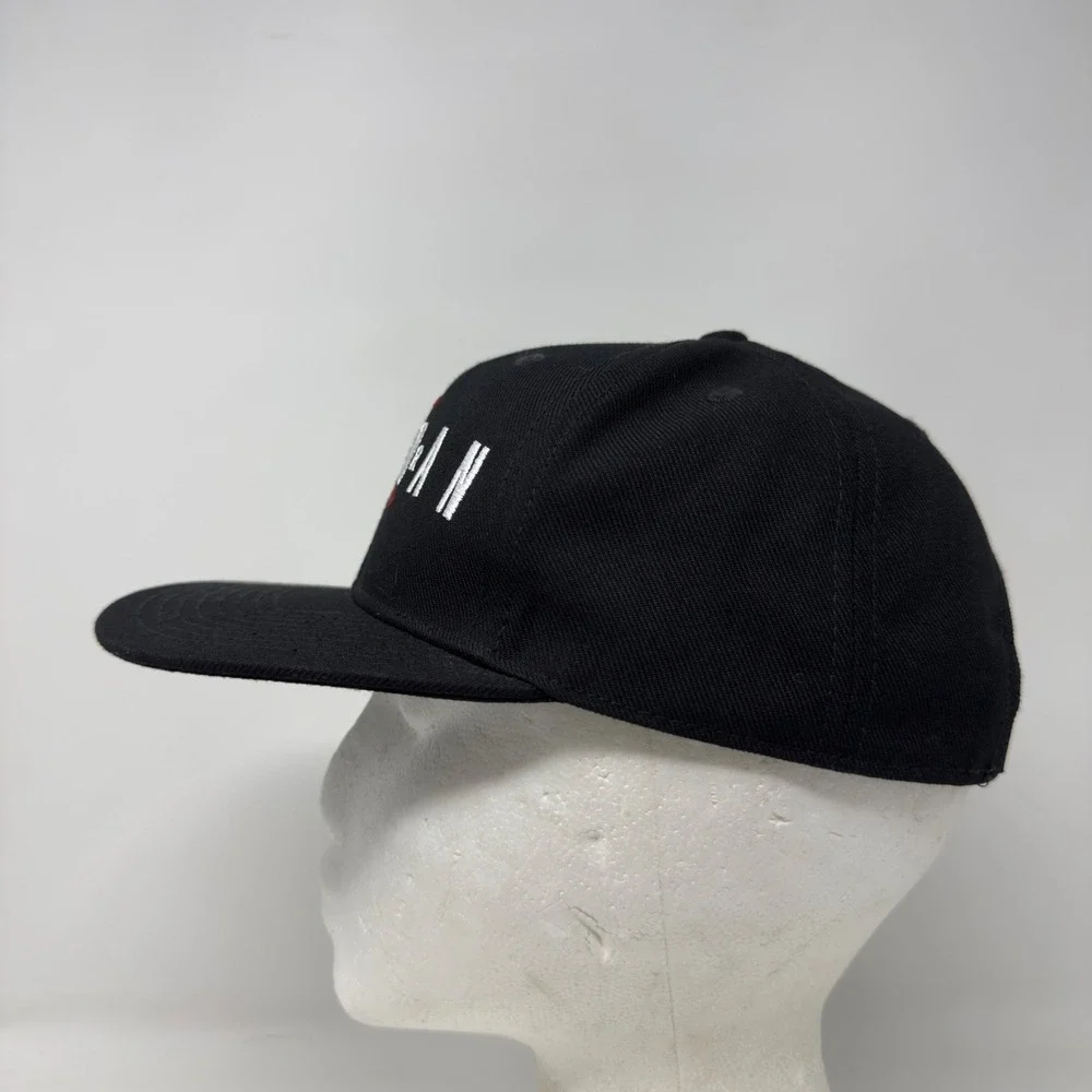Jordan Child Black Snapback Hat Red Jumpman Logo Flat‎ Brim 617845-023